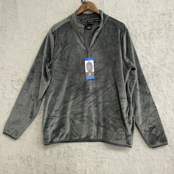 NEW Spyder Men's L Velvet Half-Zip Pullover Ribbed Sweatshirt - Picture 1 of 11